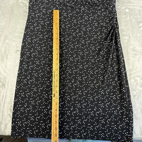 Lauren Ralph Lauren Cocktail Dress Women's 16‎ Black White Pattern Ruched (1283) - Picture 12 of 12